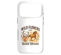 Wild Flowers and Wild Horses Western Watercolor Graphic Coque pour iPhone 17 Pro
