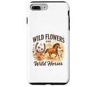Wild Flowers and Wild Horses Western Watercolor Graphic Coque pour iPhone 7 Plus/8 Plus