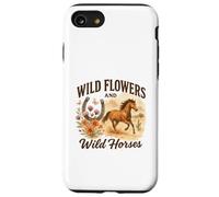Wild Flowers and Wild Horses Western Watercolor Graphic Coque pour iPhone SE (2020) / 7/8