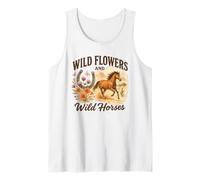 Wild Flowers and Wild Horses Western Watercolor Graphic Débardeur