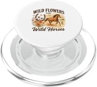 Wild Flowers and Wild Horses Western Watercolor Graphic PopSockets PopGrip pour MagSafe