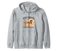 Wild Flowers and Wild Horses Western Watercolor Graphic Sweat à Capuche
