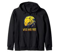 Wild & Free Tête de Lion - Lion Afrique Sauvage Safari Travel Sweat à Capuche
