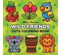Wild Friends: Cute Coloring Book for Adults and Teens Featuring Jungle and Savanna Animals with Tropical Vibes for Relaxation and Stress Relief