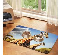 Wild Giraffe Tapis d'alimentation pour animal domestique 30 x 45 cm, tapis absorbant pour gamelle de nourriture et d'eau, tapis de nourriture pour chat en cuir synthétique, tapis imperméable à séchage