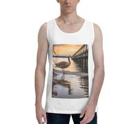 Wild Goose by The Bridge - Débardeur pour homme, coupe classique, sans manches, chemise de sport à séchage rapide, t-shirt d'été, blanc, Taille L