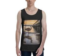 Wild Goose by The Bridge - Débardeur pour homme, coupe classique, sans manches, chemise de sport à séchage rapide, t-shirt d'été, noir, Taille M