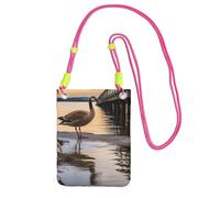 Wild Goose By The Bridge Sac à main pour téléphone portable pour femme, pochette pour téléphone portable, pochette portefeuille avec bandoulière Fuchusia Pochette de voyage