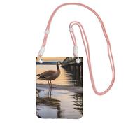 Wild Goose By The Bridge Sac à main pour téléphone portable pour femme, pochette pour téléphone portable, étui portefeuille avec bandoulière rose pochette de voyage