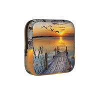 Wild Goose By The Bridge Sac de rangement pour serviettes hygiéniques, support portable pour serviettes, pochette menstruelle pour adolescentes, sac hygiénique réutilisable