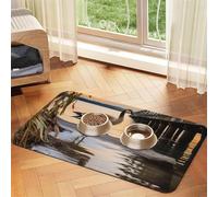 Wild Goose by The Bridge Tapis d'alimentation absorbant en cuir synthétique pour chien et chat - Protège les sols - Dos en caoutchouc antidérapant - Facile à nettoyer - 30 x 45 cm