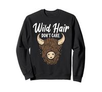 Wild Hair Don't Care, drôle de Vache des Highlands écossaises Sweatshirt
