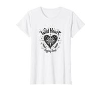 Wild Heart Gypsy Soul Bohemian Spirit Celestial T-Shirt, Femme, Blanc, S