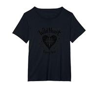 Wild Heart Gypsy Soul Bohemian Spirit Celestial T-Shirt, Femme Grandes Tailles, Noir, 1X