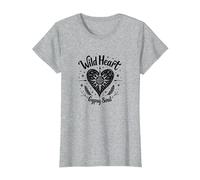 Wild Heart Gypsy Soul Bohemian Spirit Celestial T-Shirt, Femme, Gris Chiné, XL