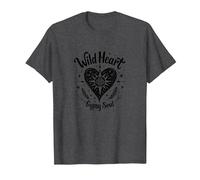 Wild Heart Gypsy Soul Bohemian Spirit Celestial T-Shirt, Homme, Chiné Foncé, S