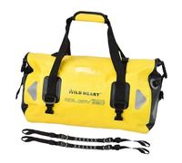 WILD HEART - Sac de Sport étanche avec Coutures soudées pour Kayak, Camping, Bateau ou Moto (40 L, Jaune, avec Corde de Fixation)