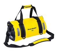 WILD HEART Sac de Voyage étanche 20L 30L 40L avec Coutures soudées Bretelles, Poche en Filet pour Kayak, Camping, Navigation de Plaisance, vélo, Moto… (Jaune, 30L)