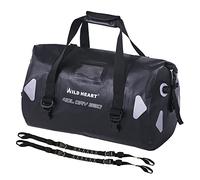 WILD HEART Sac de Voyage étanche PVC500D avec Corde et Poche Intérieure 40L 66L 100L pour Kayak, Camping, Navigation de Plaisance, Moto (Noir, 40L)