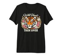 Wild Heart Tiger Lover Tigre Floral Esprit Sauvage T-Shirt Haut de Gamme