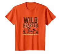 Wild Hearted Cowgirls Western Spirit Cheval du désert Rustique T-Shirt, Enfant, Orange, 4 Ans