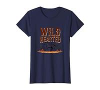 Wild Hearted Cowgirls Western Spirit Cheval du désert Rustique T-Shirt, Femme, Bleu Marine, M