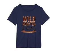 Wild Hearted Cowgirls Western Spirit Cheval du désert Rustique T-Shirt, Femme Grandes Tailles, Bleu Marine, 5X