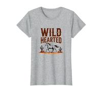 Wild Hearted Cowgirls Western Spirit Cheval du désert Rustique T-Shirt, Femme, Gris Chiné, L