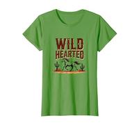 Wild Hearted Cowgirls Western Spirit Cheval du désert Rustique T-Shirt, Femme, Herbe, XL