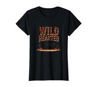 Wild Hearted Cowgirls Western Spirit Cheval du désert Rustique T-Shirt, Femme, Noir, XL