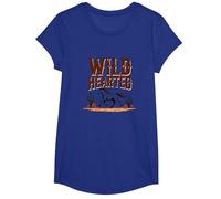Wild Hearted Cowgirls Western Spirit Cheval du désert Rustique T-Shirt, Fille, Bleu Royal, M