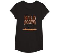 Wild Hearted Cowgirls Western Spirit Cheval du désert Rustique T-Shirt, Fille, Noir, L