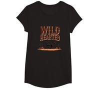 Wild Hearted Cowgirls Western Spirit Cheval du désert Rustique T-Shirt, Fille, Noir, M