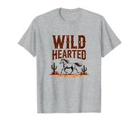 Wild Hearted Cowgirls Western Spirit Cheval du désert Rustique T-Shirt, Homme, Gris Chiné, 3XL