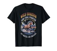 Wild Horizon Free Spirit Cheval rétro style western T-Shirt