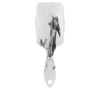 Wild Horse Peigne de massage anti-statique pour cheveux bouclés pour femme Noir/blanc