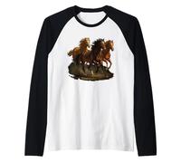 Wild Horse Retro Vintage 80s 90s Western Grunge Graphic Manche Raglan