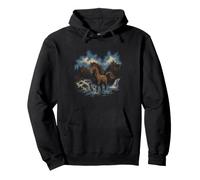 Wild Horse Vintage 90s Mountain Tracking Randonnée Art Sweat à Capuche