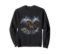 Wild Horse Vintage 90s Mountain Tracking Randonnée Art Sweatshirt