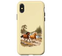 Wild Horse Vintage Western Graphic Equitation Nature Coque pour iPhone X/XS