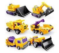 WILD HUNTER Devastator Robot Combiner 6 en 1 Camion d'ingénierie 27,9 cm Figurines Transformations Véhicules de construction Robot Figurine Jouets Modèle Cadeau (Jaune)