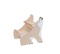 WILD KIDS Marchepied en Bois Husky pour Enfants - Tabouret Montessori Sécurisé et Durable pour Salle de Bain et Cuisine - Contreplaqué Naturel Beige