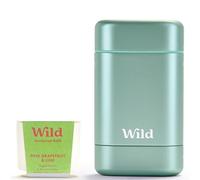 Wild Kit de Démarrage Déodorant Rechargeable Naturel avec Étui Aqua et Recharge Parfumée Pink Grapefruit & Lime (40g) - Sans Aluminium - Protection Longue Durée - Végan