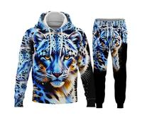 Wild Leopards Imprimé en 3D Ensemble de survêtement pour Hommes Cool Animal Pattern Sweat à Capuche et Jogging Ensemble décontracté Sportswear Ensemble 2 pièces