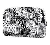 Wild Life Trousse de maquillage avec fermeture éclair Motif tigre pour femme, multicolore, 18.5x7.5x13cm/7.3x3x5.1in, Trousse de toilette