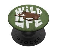 Wild-Life | Vie Sauvage drôle Sanglier PopSockets PopGrip Adhésif