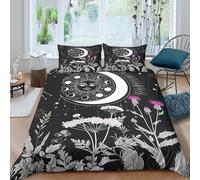Wild Lion Face Ensemble De Literie Résistante Microfibre résistante 3 Pièces 3D Effet Nature forêt Art Style Linge de Lit avec Taie d'oreiller Hypoallergique for Chambre de garçons Single（135x200cm）