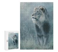 Wild Lion in Misty Grassland -1 Puzzle 1000 Pièces Educa Jouet en Bois Cadeau Unique Décoration Intérieure Jeu Éducatif Challenge Toy Adultes Et Enfants À Partir De 14 Ans 300 PCS