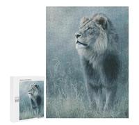 Wild Lion in Misty Grassland -1 Puzzle 1000 Pièces Educa Jouet en Bois Cadeau Unique Décoration Intérieure Jeu Éducatif Challenge Toy Adultes Et Enfants À Partir De 14 Ans 500 PCS
