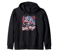 Wild Magic Snow Leopard Coral Fantasy Rétro Wildlife Sweat à Capuche